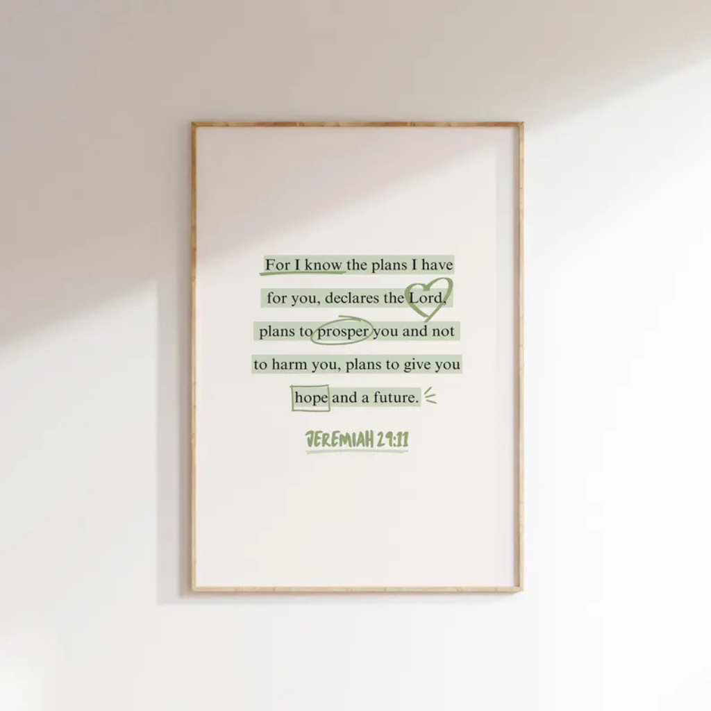 Quadro Decorativo Cristão Religiosos Para Sala, Quarto ou Escritório – Texto Biblico Jeremias No1