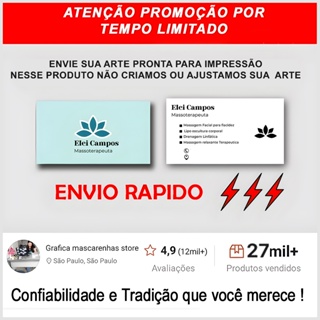 Cartão de Visitas 1.000 und. ( Evie sua Arte para confecção) em Oferta na Shopee