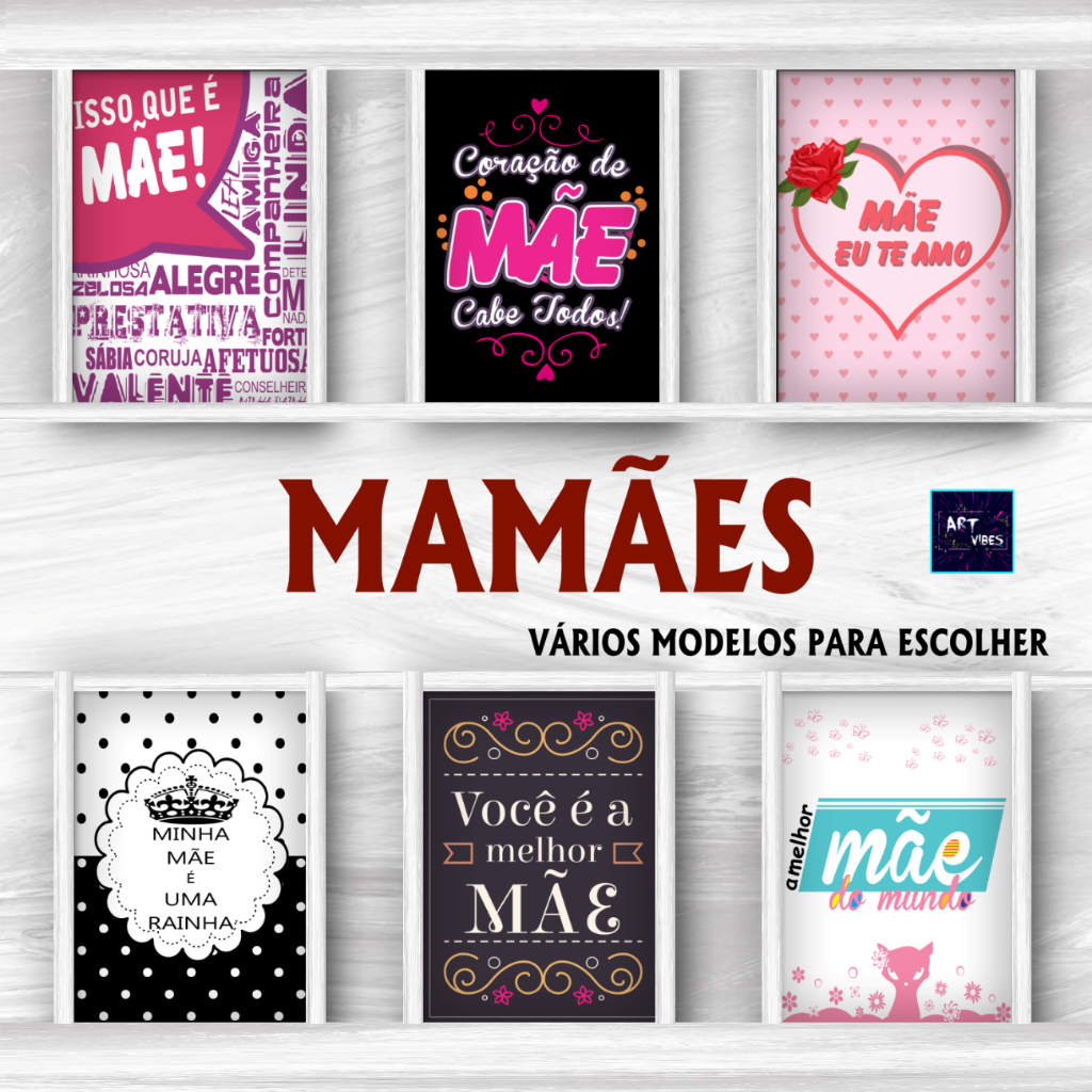 Kit  Placas Decorativas Quadros Dia da Mães Coisas para coisas diferentes para casa casa nova