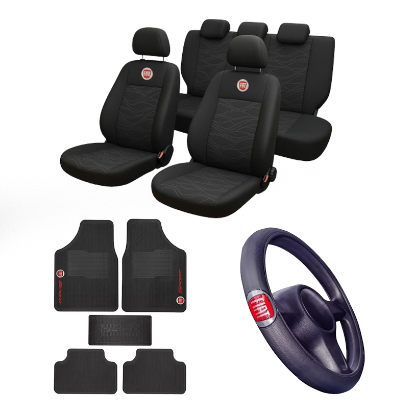 Capa Banco Tecido Original Fiat com Tapete e Capa de Volante Cronos Argo Idea Palio Weekend em Oferta na Shopee