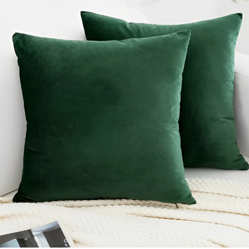 kit 2 Capas de Almofadas 45x45 cm Tecido Suede Liso Decorativa com Zíper Invisível