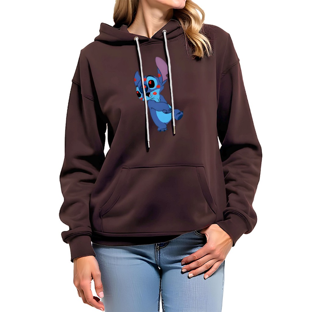 Moletom Unissex Feminino Masculino Stitch Estampado Casaco Capuz Blusa Frio Moletons Algodão Canguru em Oferta na Shopee