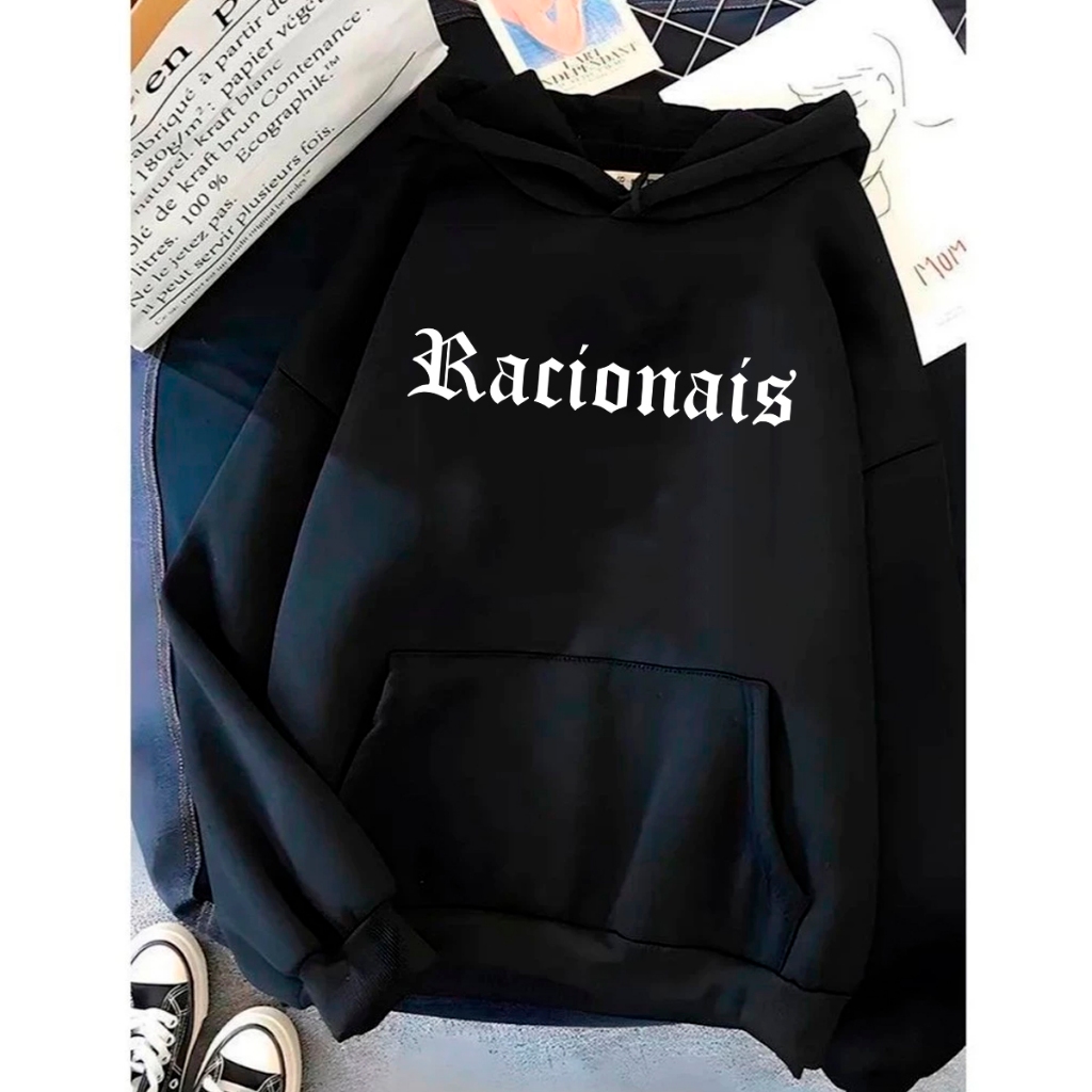 Blusa Canguru Inverno Capote Moletom Capote Unissex C/ Capuz Racionais Rap Nacional Casual