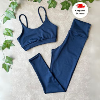 Conjunto Fitness Academia Top Básico  + Calça Legging cintura alta em Oferta na Shopee