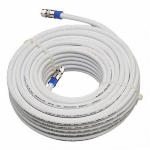 Cabo Coaxial Branco Com Conector Para TV Satelite CFTV CATV UHF VHF Varios Tamanhos