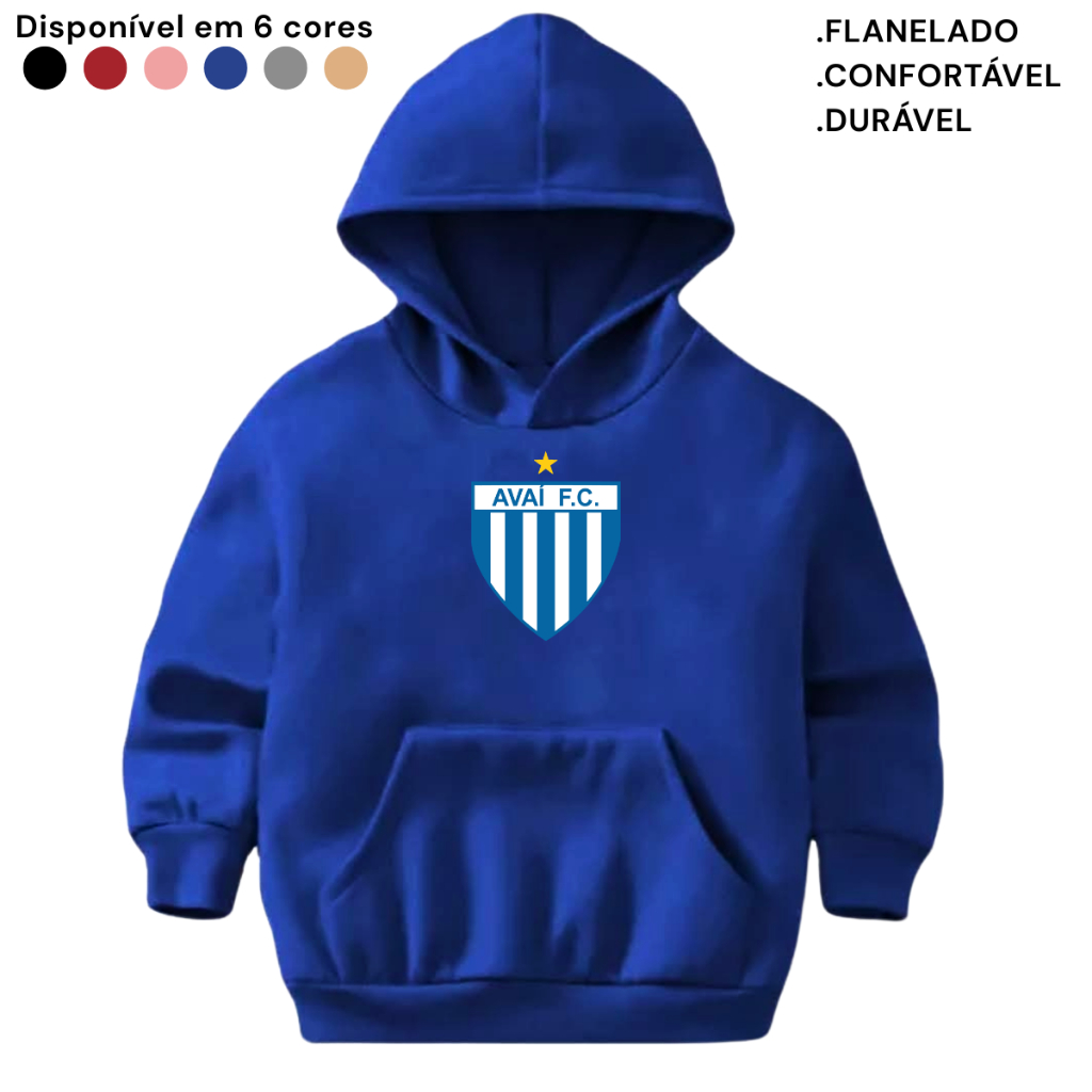 Moletom Infantil Flanelado Canguru Blusa Quentinh Casaco Avai Leão da Ilha Times