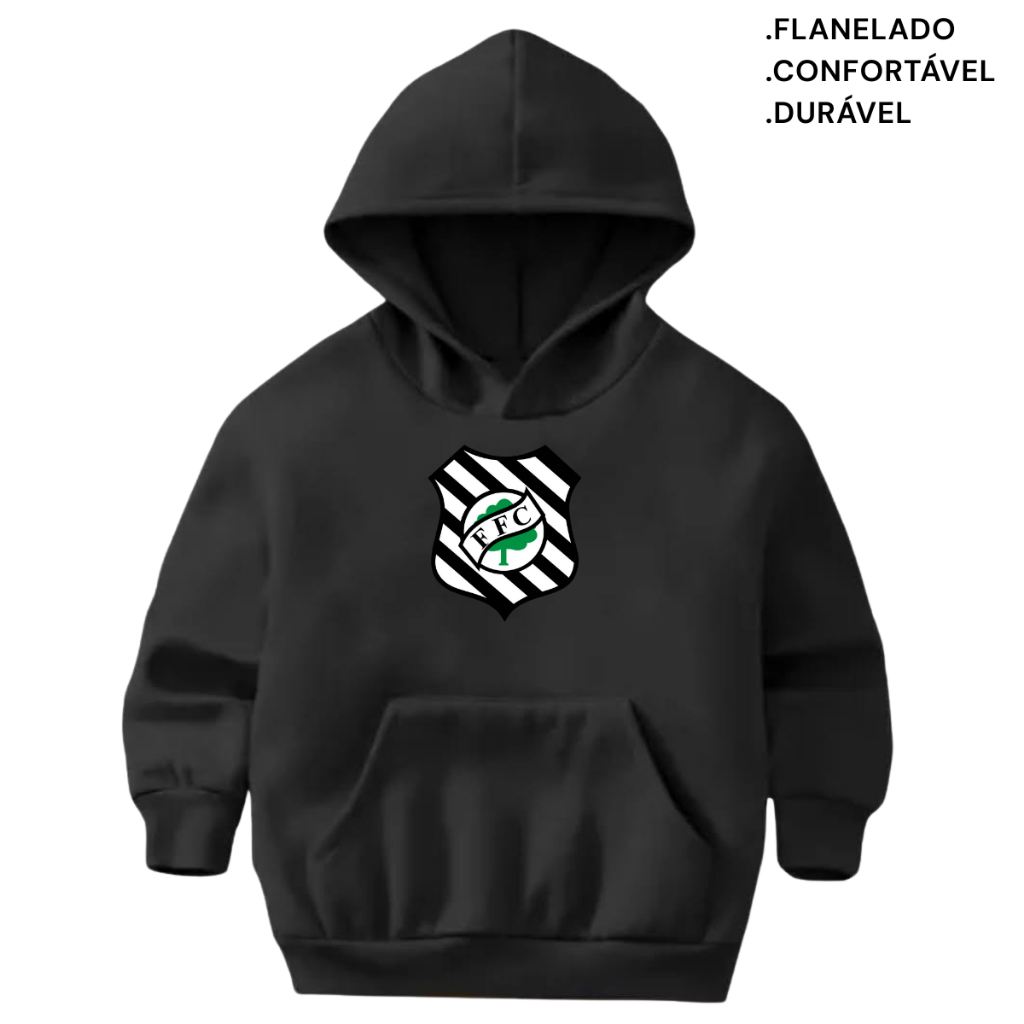 Moletom Infantil Flanelado Canguru Blusa Quentinh Figueirense Furação Casac Time