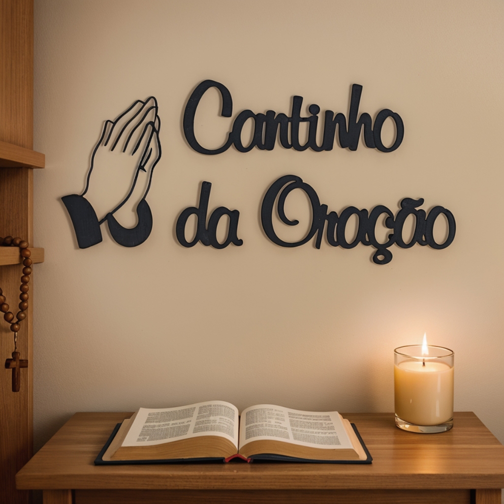 Frase Escrita Decorativa Cantinho da Oração Em Mdf Autocolante Decoração Casa em Oferta na Shopee