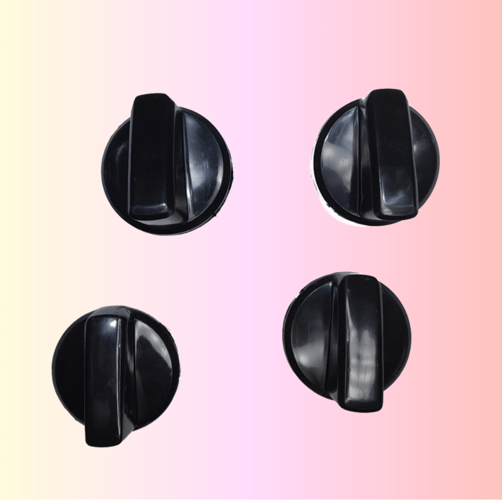 Botão Manípulo Fogão Itatiaia e Dako modelo Mabe Preto ( jogo com 4 peças) 4 bocas Rosa Maria