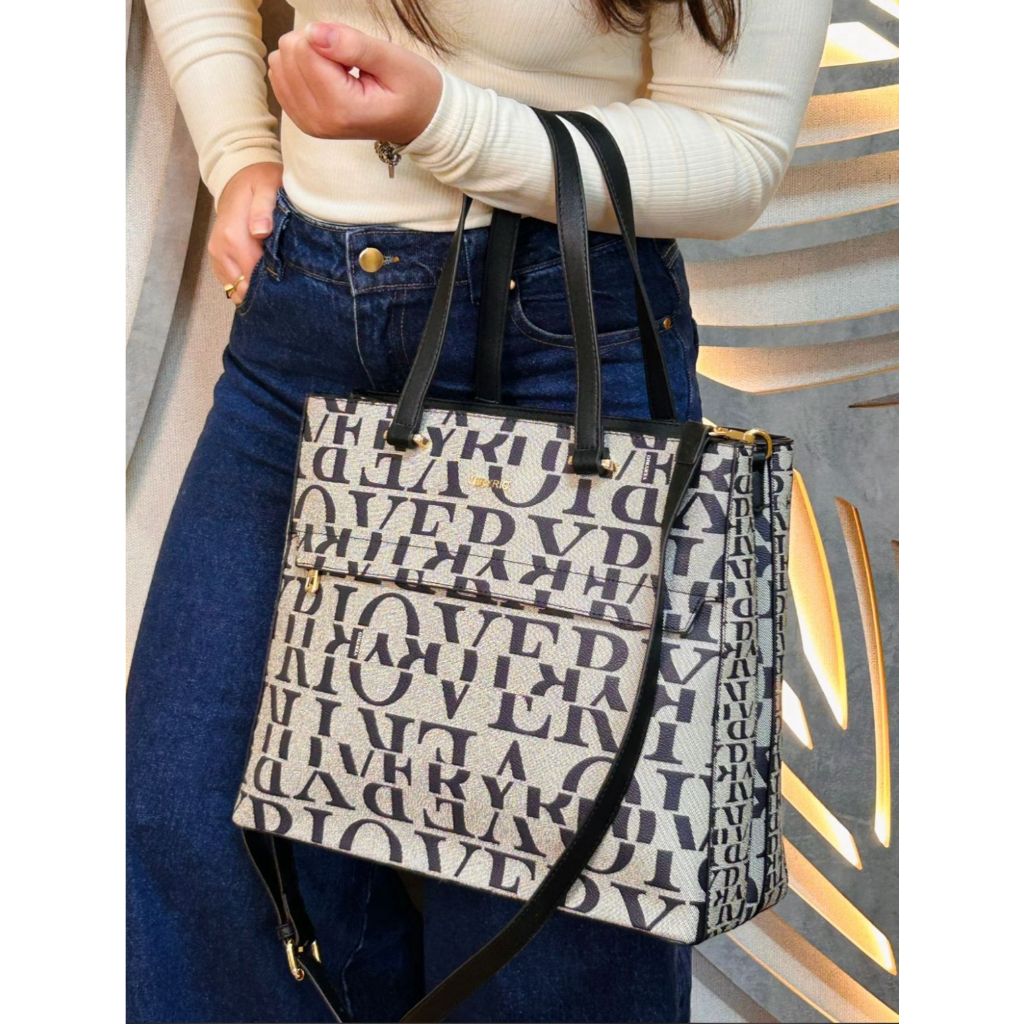 Bolsa Feminina Veryrio Elegante Espaçosa Estampada Alça de Ombro e Transversal