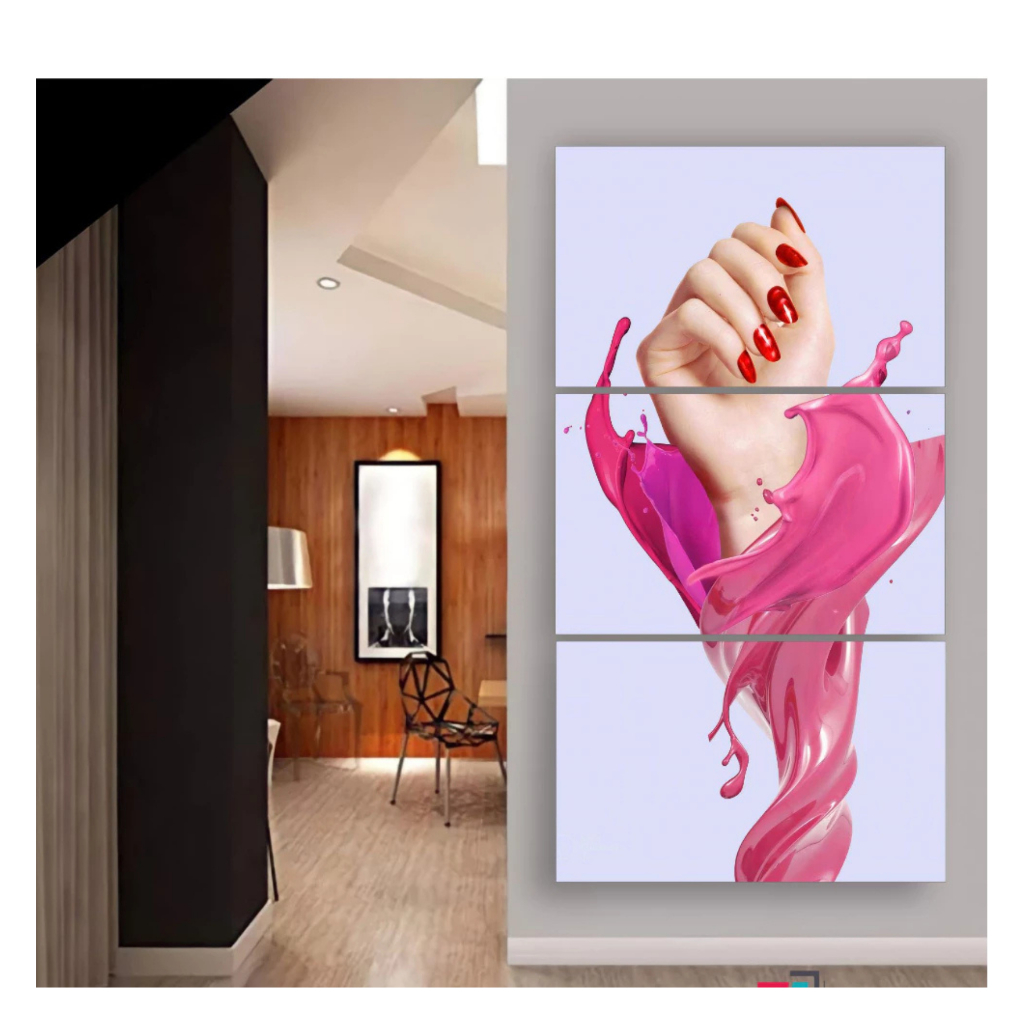 quadro decorativo manicure nails designer salão de beleza mulher bonita auto-estima