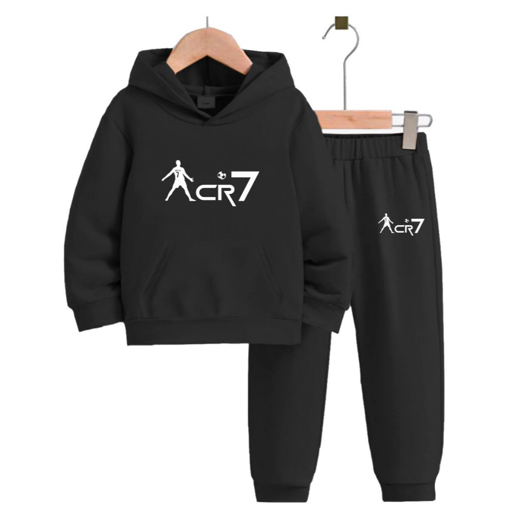 Conjunto Estampado Infantil Cr7 Moletom Modelo Canguru