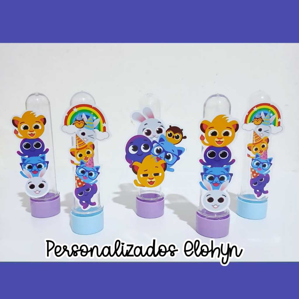 10 Tubetes + Apliques 3D Personalizado Lembrancinha Festa Aniversário Bolofofo