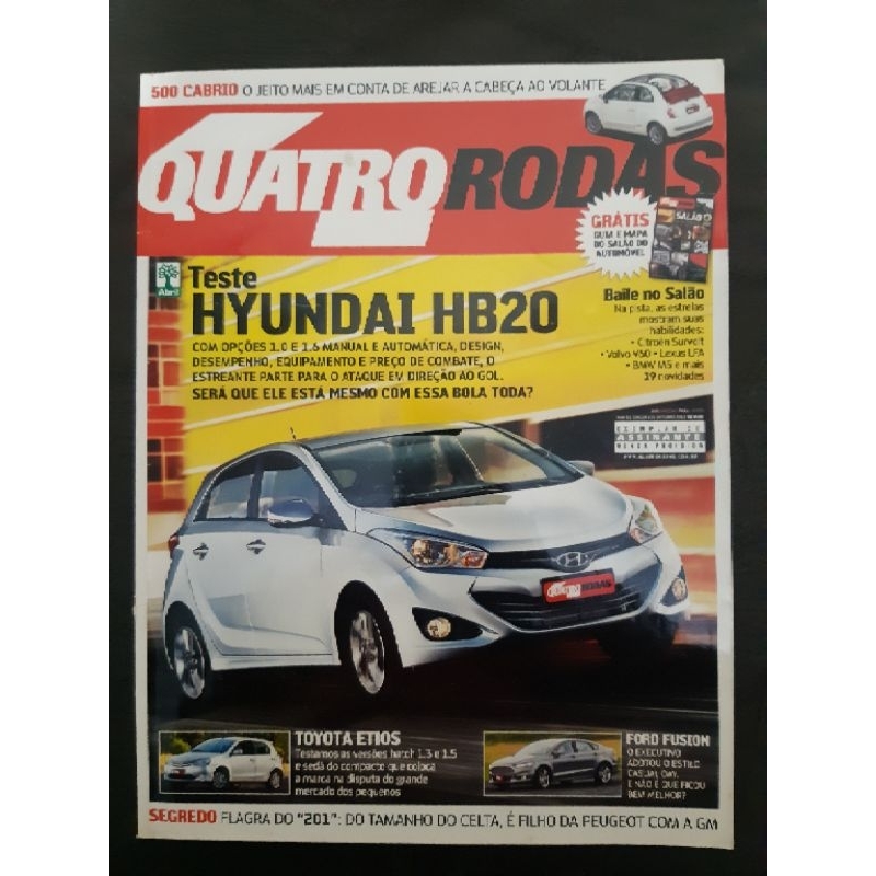 Revista Quatro Rodas OUTUBRO de 2012 Edição n° 635 – HB20. Etios. Fusion. BMW M5. Fiat 500 cabrio.