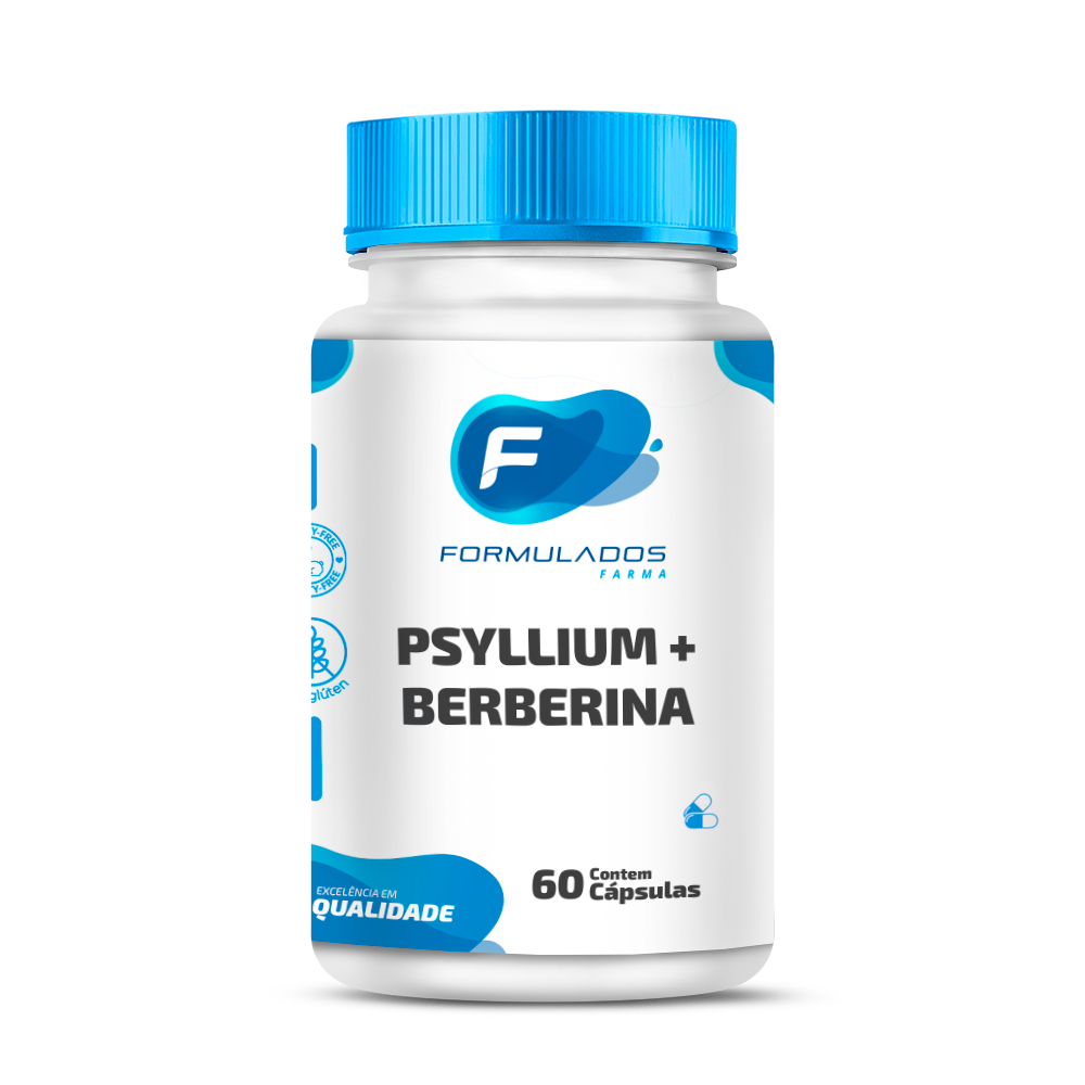 PSYLLIUM 250mg + BERBERINA 250mg 100% Natural 60 ou 120 caps