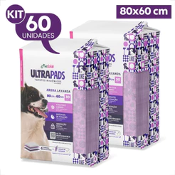 Kit 2 Tapete Higiênico Ultra Pads 80x60 Aroma Lavanda - 60 Unidades