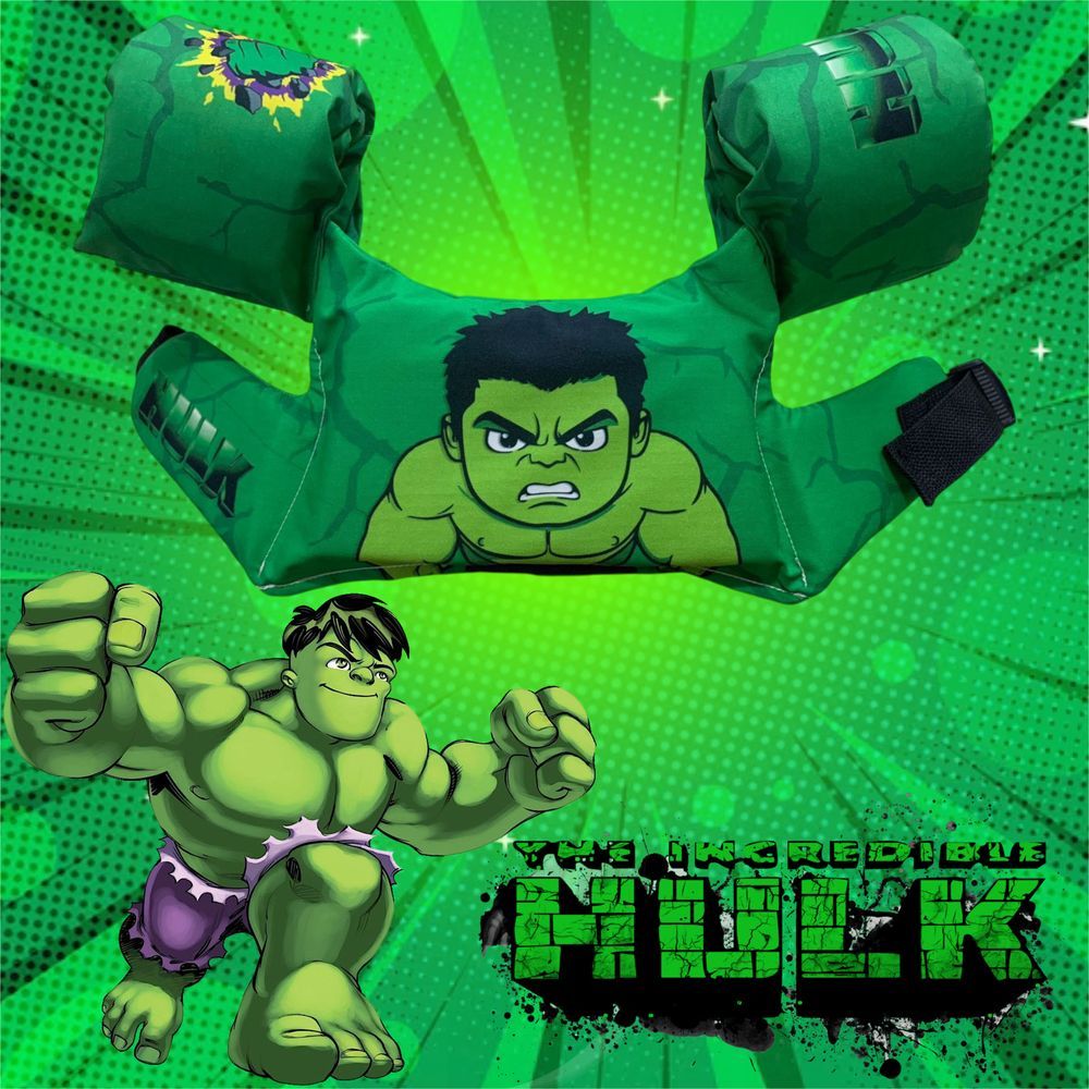 Bóia Infantil Colete Salva Vidas Kids Desenho Hulk Herói infantil Piscina e Praia de 2 até 25kg