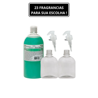 1 UNI SABONETE LIQUIDO DE 1 LITRO + 2 FRASCOS PET 500ml + 2 VALVULAS PUMP - DIVERSAS FRAGRANCIAS - em Oferta na Shopee