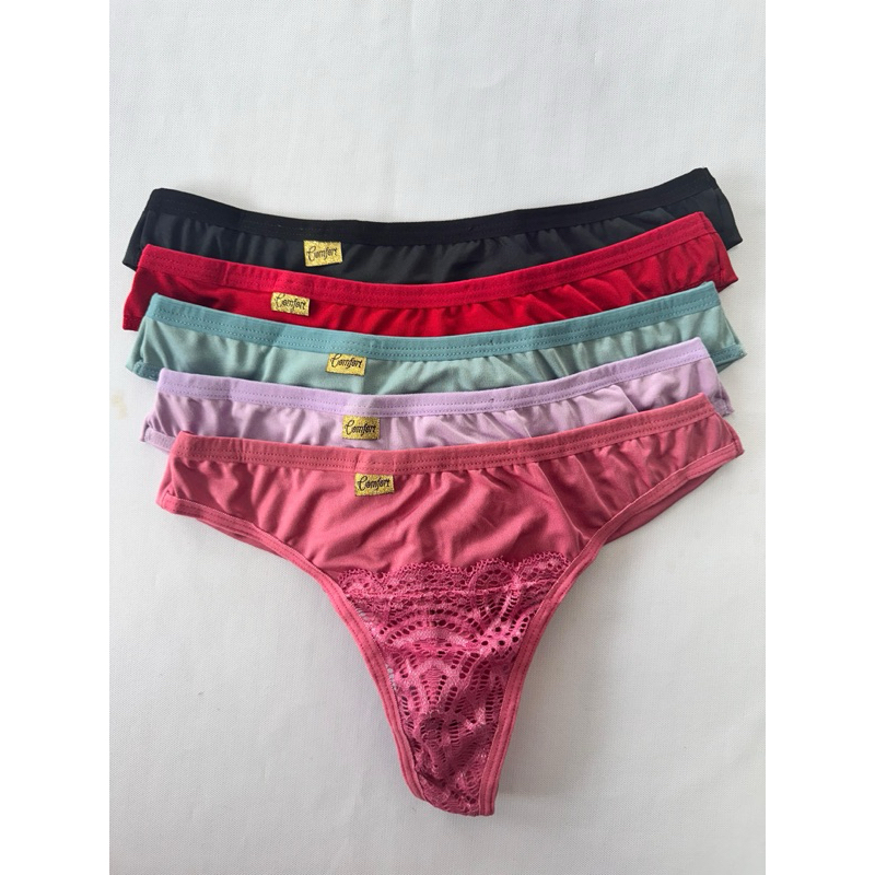 Kit 5 ou 3 Calcinhas Sexy com Renda Feminina Fio Duplo Empina Bumbum Confortável não marca