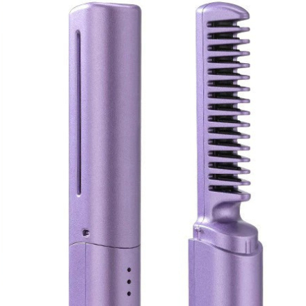 2em1 Escova De Alisamento Capilar Alisador De Cabelo Aquecido Recarregável Mini Pente Portátil