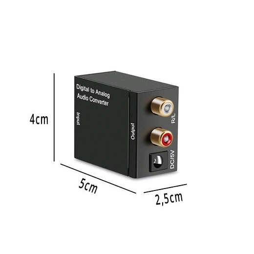 Adaptador Conversor Ótico Toslink E Coaxial Digital P/ Rca