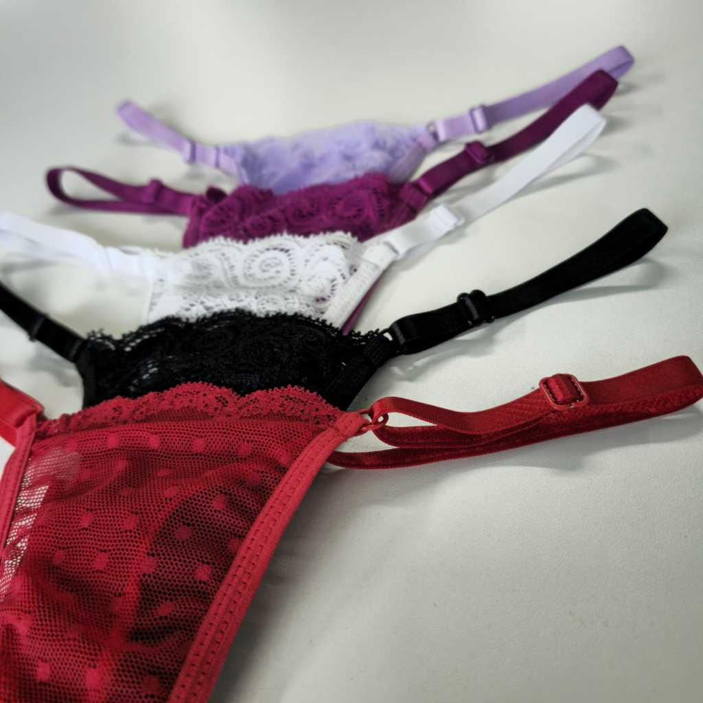 Kit 5-3 Calcinha Tanguinha Fio Denta Renda