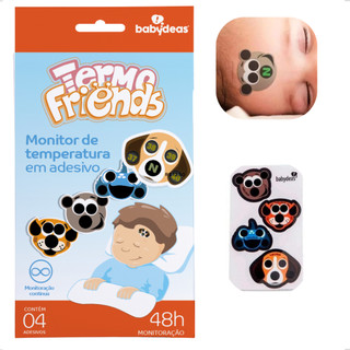 Kit 4 Termômetro Adesivo indicador medir febre bebê TermoFriends babydeas monitor temperatura