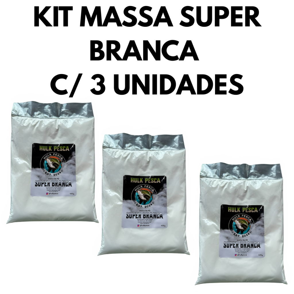 Massa branca para pesca SUPER BRANCA kit com 3