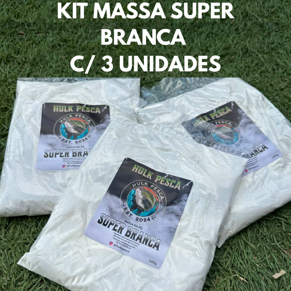 Massa branca Pesca SUPER BRANCA Kit com 3
