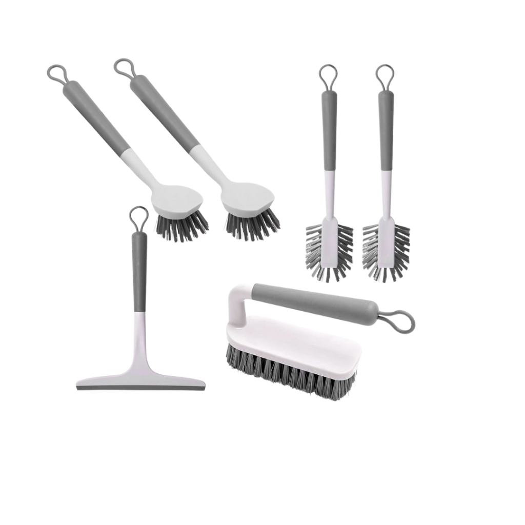 Kit de acessórios de limpeza Ou 6 peças Linha Flow Bege em Oferta na Shopee