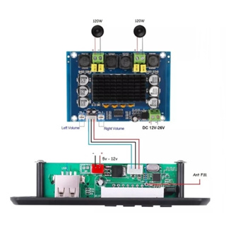 Kit Placa Decodificador Bluetooth Mp3 + Placa Amplificador TPA3116D2 240W Canal Estéreo em Oferta na Shopee