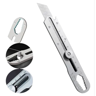 Estilete Profissional Com Trava Aço Inox Maciço 6 em 1 Lamina Precisão Segurança em Oferta na Shopee