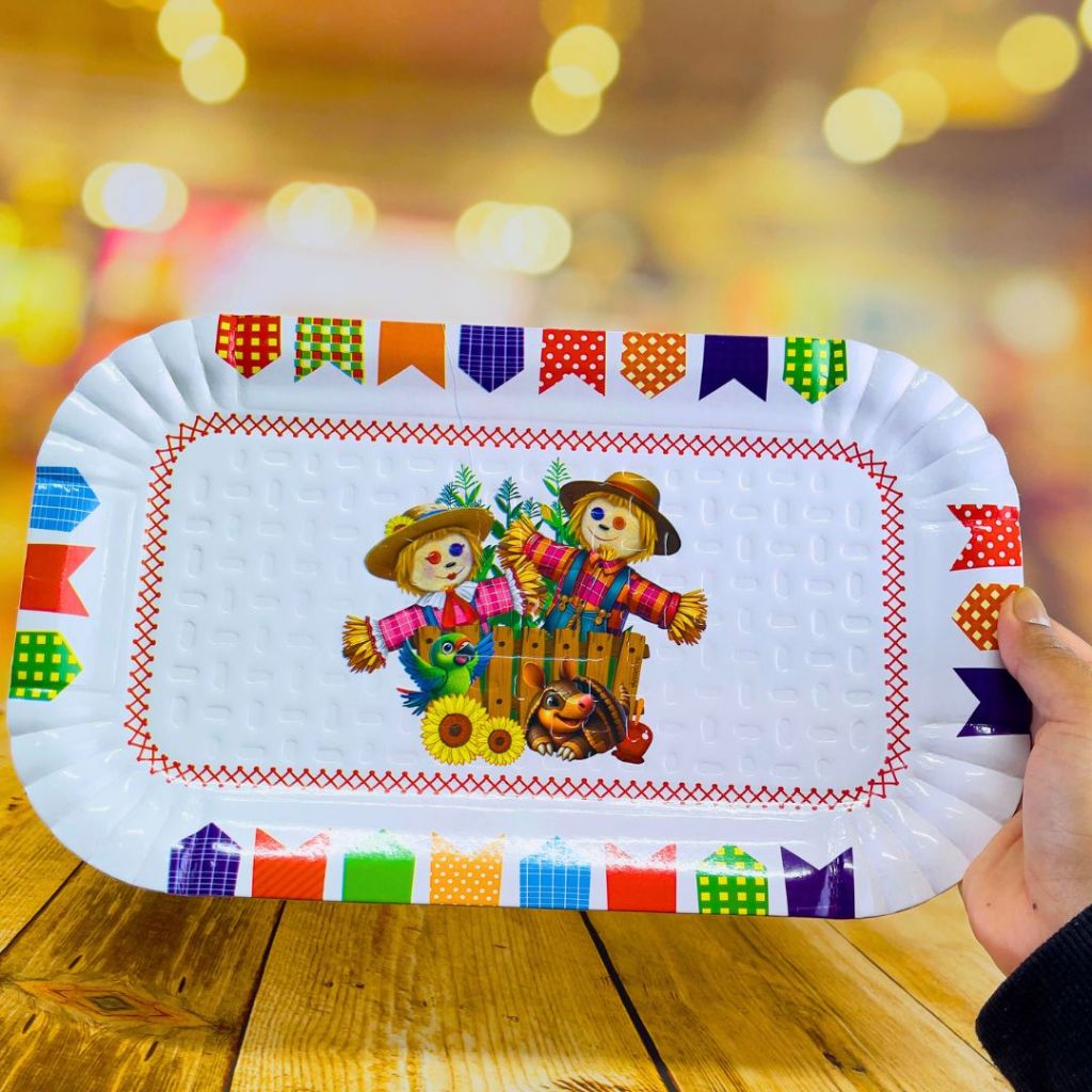 5 BANDEJA FESTA JUNINA 20x33 CM ARRAIA FESTA JUNINA 2025
