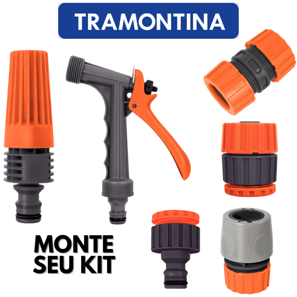 Kit irrigação engate rápido esguicho emenda de mangueira engate rosqueavel Hidropistola Tramontina em Oferta na Shopee