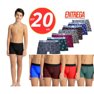 Kit 30, 20 e 10 Cuecas Box Boxer Microfibra Original Infantil Masculino Resistente e Reforçada em Oferta na Shopee