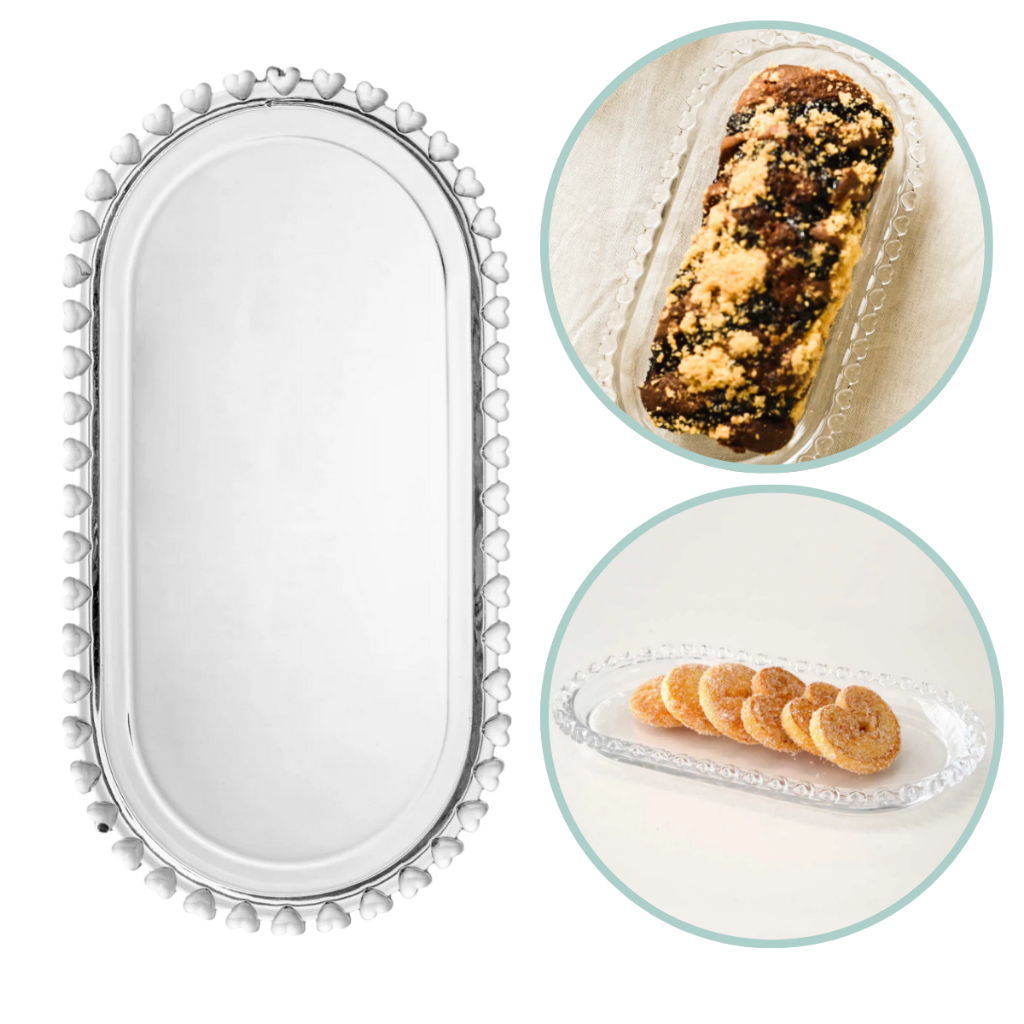 Travessa Coração Cristal Oval Para Servir Lyor - Home & Living