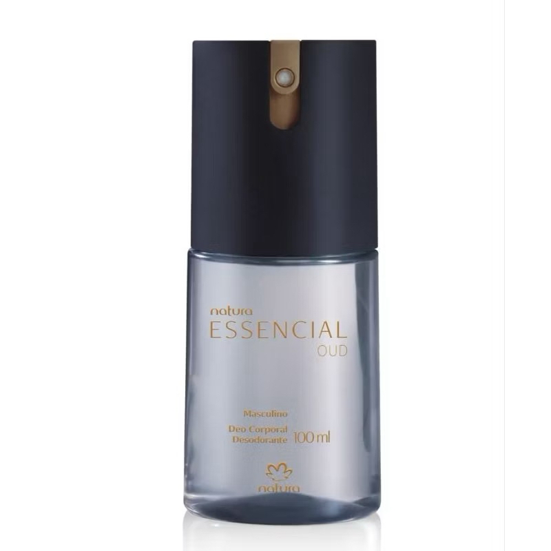 Deo Corporal Masculino Natura Essencial Oud 100ml - Desodorante Spray, Amadeirado Intenso, 24h de Proteção