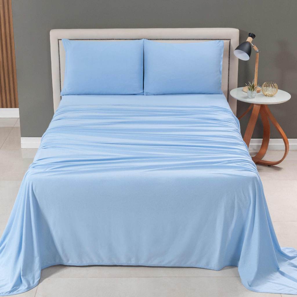 Lençol Solteiro Casal Queen King Malha 100% Algodão Jogo Roupa de Cama Com Elástico Fio Penteado Premium