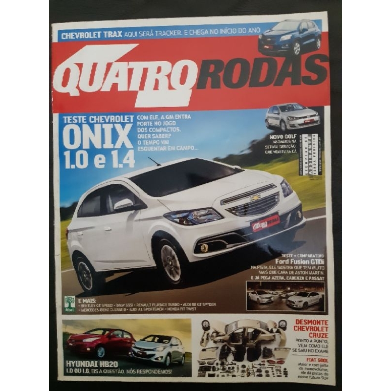 Revista Quatro Rodas NOVEMBRO de 2012 Edição n° 636 – Onix 1.0 x 1.4. Novo Golf. Cruze. HB20 1.0 e 1.6 .