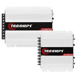 Kit 2 Amplificador Taramps TS800x4 + TS400x4 Som Automotivo 2 Ohms 4 Canais 800w e 400w Modulo