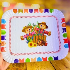 5 BANDEJA FESTA JUNINA G 28x33 CM ARRAIA FESTA JUNINA (CHOCO)