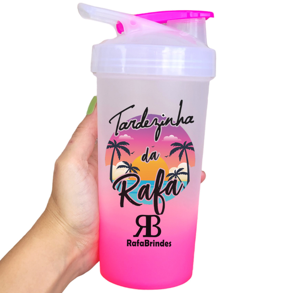 10 Coqueteleira 600ml Degradê Personalizada Shakeira