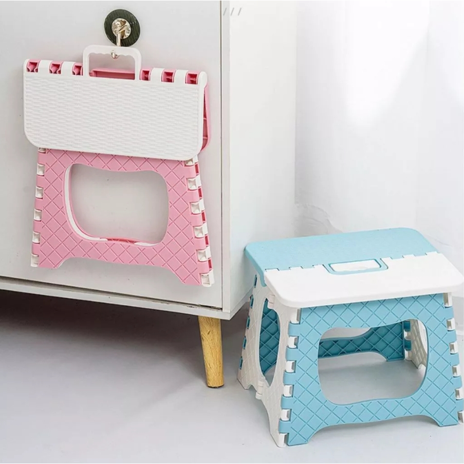 Banqueta Banquinho Dobrável De Plástico Resistente Para Viagem