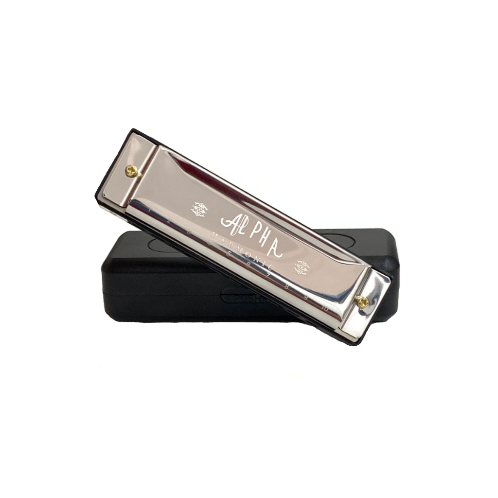 Gaita de Boca Alpha Profissional Harmônica em Dó (c) Blues Cromada Gaita de Boca Alpha Profissional Harmônica em Dó (c) Blues Cromada