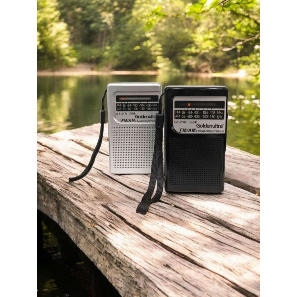 Rádio Portátil De Bolso AM FM A Bateria Recarregavel e Pilha Entrada Fone de Ouvido GT-21R em Oferta na Shopee