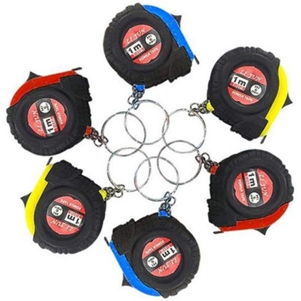 Kit 700 Mini Chaveiros Trena Lembrança Brinde Decoração Régua Retrátil Medida 1m