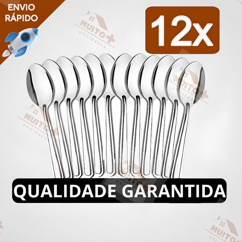 Jogo de Talheres 12/6 Colheres de Mesa Restaurante Para Cozinha Talher Casa em Oferta na Shopee