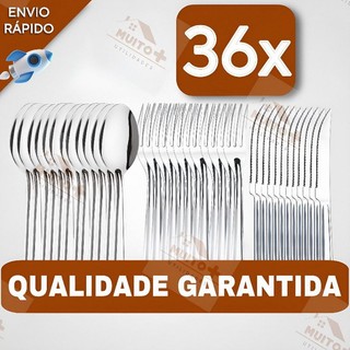 Conjunto Jogo de Talheres 36/18 peças Aço Inox Facas Garfos e Colheres de Mesa Casa Para …