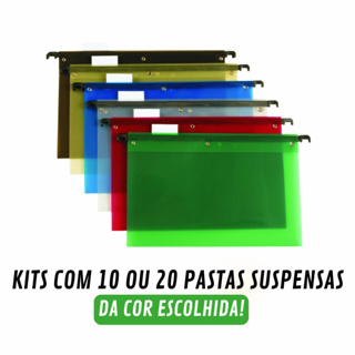 Kits Pastas Suspensas Plástica Para Arquivo Com Visor Completo 10 ou 20 Unidades em Oferta na Shopee