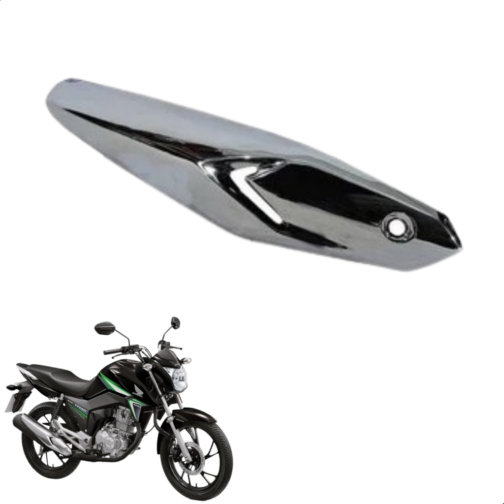 Protetor Escapamento Cromado Para Titan Fan 160 2016 A 2024 em Oferta na Shopee